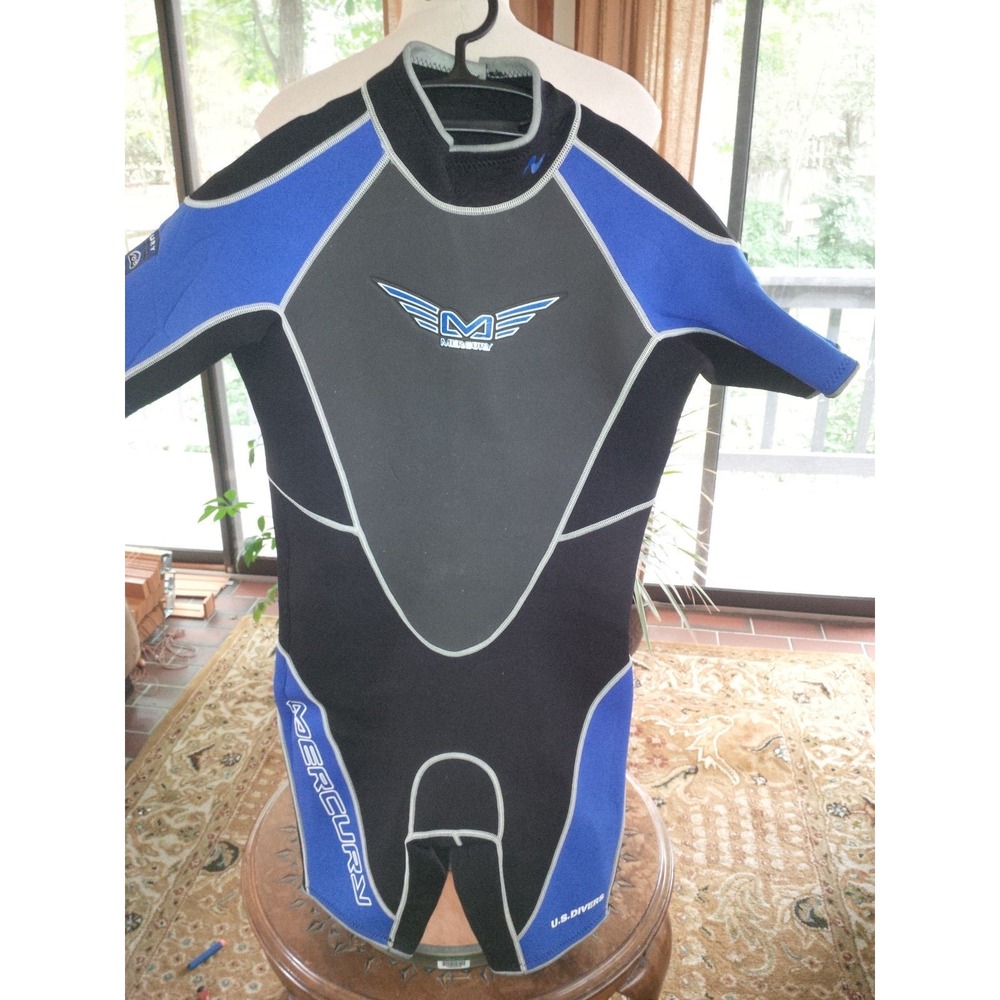 MERCURY - Women's short sleeve Scuba Diving Wet Suit - Black Blue - Size MD